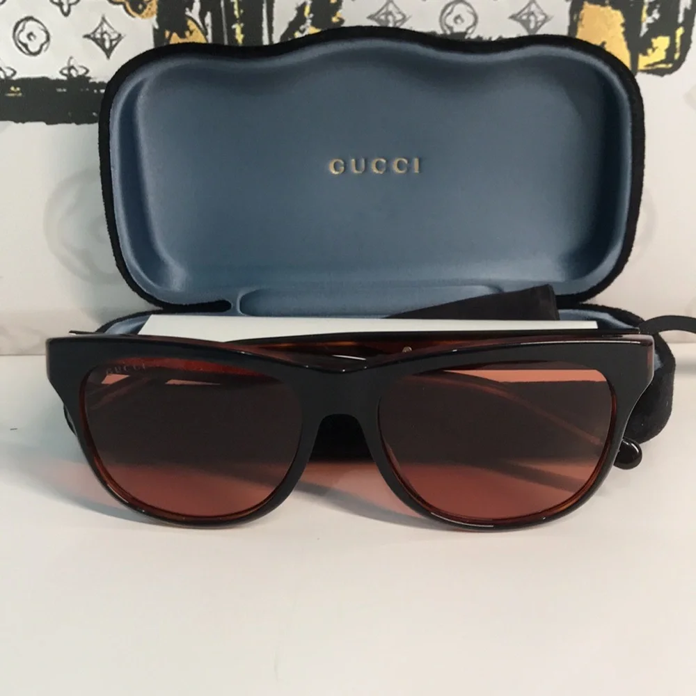 Authentic ✨ Brand New Gucci GG0980S 002 Sunglasses – Tortoise Havana with Orange